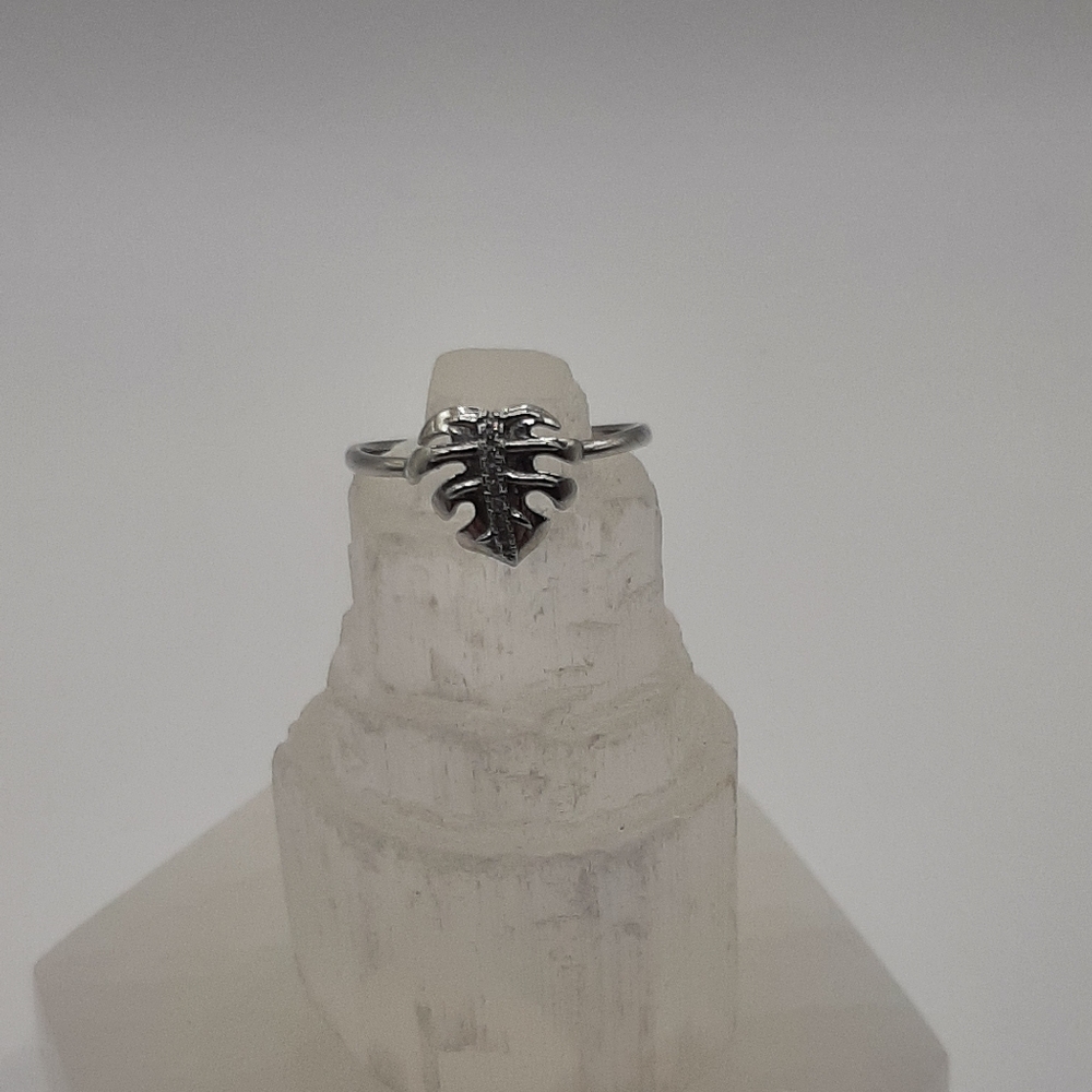R1028 Large Leaf Ring Plated - Fragrant Jewels